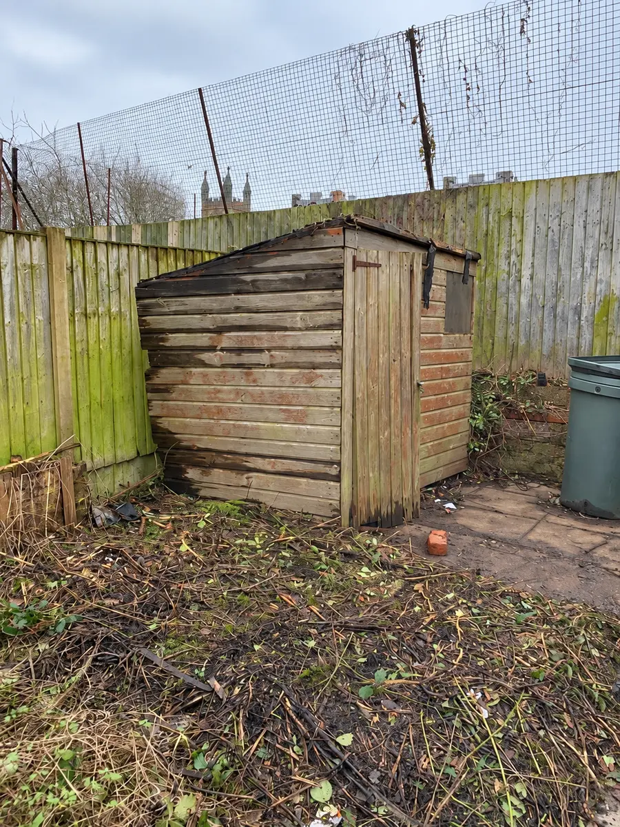 Old wooden shed before clearance